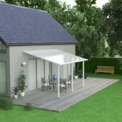 Toit De Terrasse En Aluminium Blanc 3x4,25m + PC 16mm Olympia - Palram - Canopia