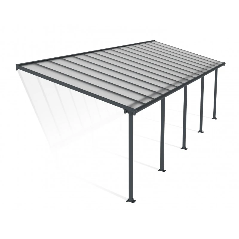 Toit De Terrasse En Aluminium Gris 3x9,15m + PC 16mm Olympia - Palram - Canopia – Image 2