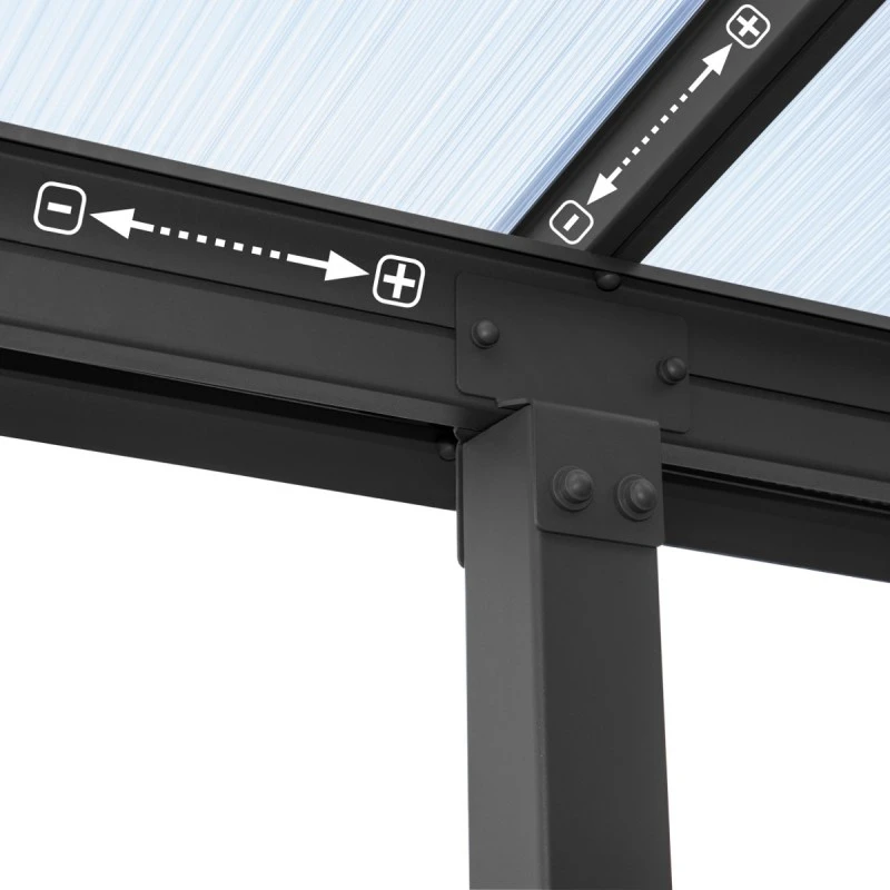 Toit De Terrasse En Aluminium Gris 3x9,15m + PC 16mm Olympia - Palram - Canopia – Image 5